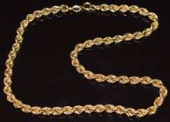 A 9ct gold rope twist necklace, 7.9g, 36cm