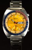 Seiko 'Pogue' gentleman's automatic chronograph wristwatch ref. 6139-6000 with yellow 'Proof'