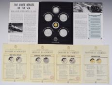 The Battle of The Atlantic coin set comprising a 99.9% 24ct gold coin (3.11g) and five silver