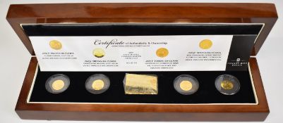 London Mint Office limited edition 92/399 .9999 cased four gold crown set '2009 Year of Gold',