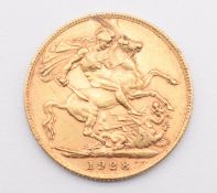 1928 George V gold full sovereign with South Africa Mint mark