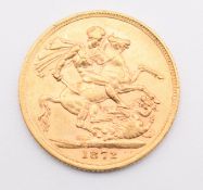 1872 Queen Victoria gold full sovereign