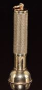 A 9ct gold cigar piercer with engine turned decoration, Birmingham 1950, 16.6g, 5cm
