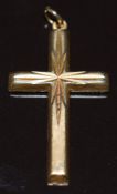 A 9ct gold cross pendant, 1.7g, 3 x 1.8cm
