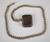 Victorian hallmarked silver vesta case, Birmingham 1894, maker William Neale & Son, on a