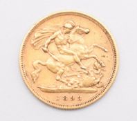 1893 Queen Victoria gold half sovereign
