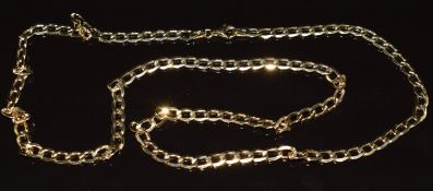 A 9ct gold curb link necklace, 5.3g, 54cm