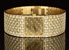 Raymond Weil wristwatch ref. 9058 with tri-coloured chequerboard dial, gold dauphine hands, 18ct