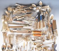 Large collection of loose King's pattern cutlery, mostly twelve place settings, with further