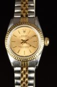 Rolex Oyster perpetual ladies automatic wristwatch ref. 67193 with luminous hands, luminous tipped