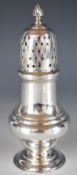 Elizabeth II hallmarked silver sugar caster of Georgian baluster form, Birmingham 1972, maker J B
