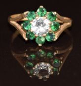 A 9ct gold ring set with paste, 2,g, size J