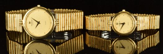 Two Raymond Weil his & hers wristwatches ref. 2948, each with gold dauphine hands, dial and hour