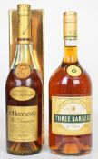 Hennessey V.S.O.P. Fine Champagne Cognac 68cl 40% and Three Barrels Traveller's Choice French Brandy
