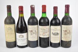 Six bottles of red wine comprising Chassagne-Montrachet Premier Cru Boudriotte 13.5%vol, Chateau