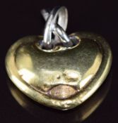 Effedue 18ct gold bi-coloured heart pendant, 4.3g, 2.7cm