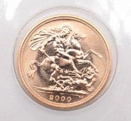 2000 Elizabeth II gold full sovereign, in original box