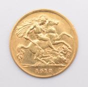 1912 George V gold half sovereign