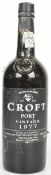 Croft Vintage Port 1977 750ml, 20.5% vol.  PLEASE NOTE ALL ALCOHOL & TOBACCO ITEMS ARE SUBJECT TO