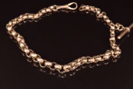 A 9ct rose gold Albert/ watch chain made up of graduated circular faceted links, 31.6g, 36cm