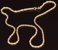 An 18ct gold rope twist necklace, 8.5g, 41cm long