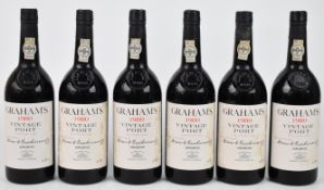 Six bottles of Graham's 1980 Vintage Port, bottled 1982, 75cl. PLEASE NOTE ALL ALCOHOL & TOBACCO