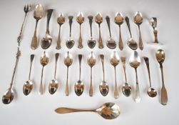 Georgian and later hallmarked silver teaspoons and other cutlery including King's pattern, weight