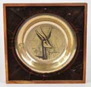 Bernard Buffet silver limited edition (numbered A429) plate depicting a gazelle, diameter 20.5cm,