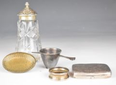 Edward VII hallmarked silver cigarette case, Birmingham 1902, maker's mark indistinct, cut glass