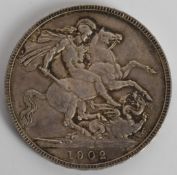 1902 Edward VII silver crown, VF