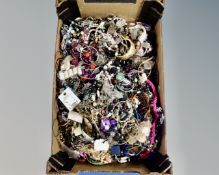 A box of a large quantity of costume jewellery