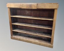 A 19th century Continental mahogany open bookcase (width 155cm)