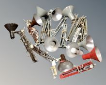 A box of ten 20th century angle poised lamps (no bases,