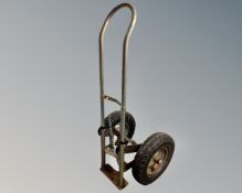 A heavy duty gas bottle trolley.