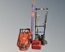 A Black & Decker Move-it-all trolley together with a Flymo Glider 350 electric lawn mower,