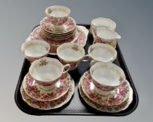 A Royal Albert Serena 21 piece bone china tea service.