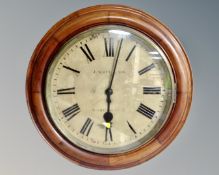 A Victorian drop dial circular wall timepiece, the 14