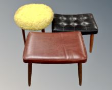 Three 20th century dressing table stools.