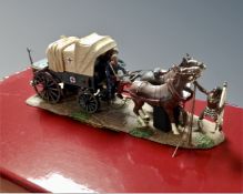 A W Britain Zulu war 20150 'Overrun British ambulance with Zulu warrior', boxed.