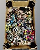 A box of a large quantity of costume jewellery