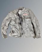 A Harley Davidson leather motorcycle jacket