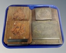 Two early 20th century oak letter racks.