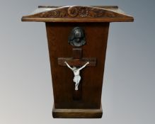 An oak lectern (height 98cm)