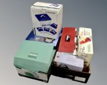 A Prima Super Chef, a graduated bred bin and tea canister set, a 2600W steam iron station, pan set,