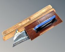 A cast iron Titanic doorstop together with a Brig Blue Marlin Nantucket boat relief panel and two