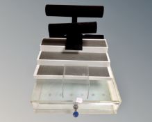 A quantity of jewellery display stands.