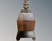 Two Art Deco wooden lamp bases.