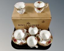 Six Royal Albert Old Country Roses china trios in original box