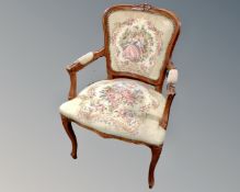 A salon armchair in tapestry fabric
