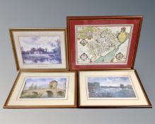 A map of the county of Monmouth in the year 1610 together with a print after Henry H.